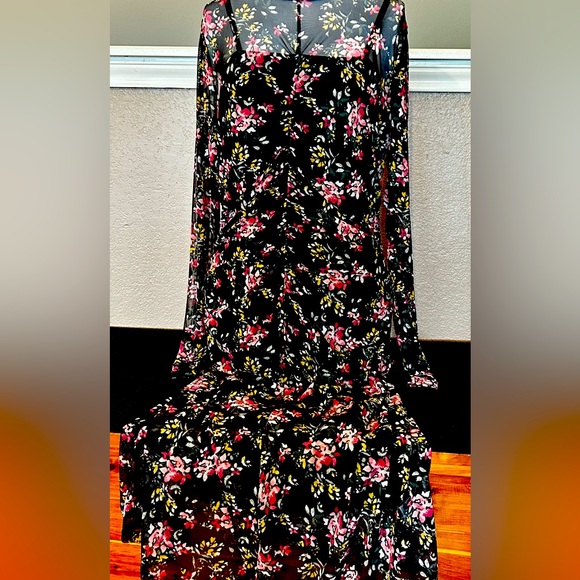 INC International Concepts Dresses & Skirts - INC International Concepts Floral-Print Mock-Neck Ruched Mesh Dress Size XL